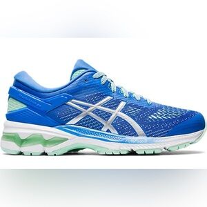 ASICS Gel Kayano 26 Blue Coast Pure Silver Running Shoes Women’s Size 9